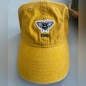 Yellow Cap with Bee Embroidery